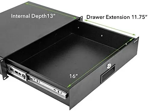 

Server Cabinet Case 19 Inch Rack Mount DJ Locking Lockable Deep Drawer with Key 2U·Factory Direct Sales
