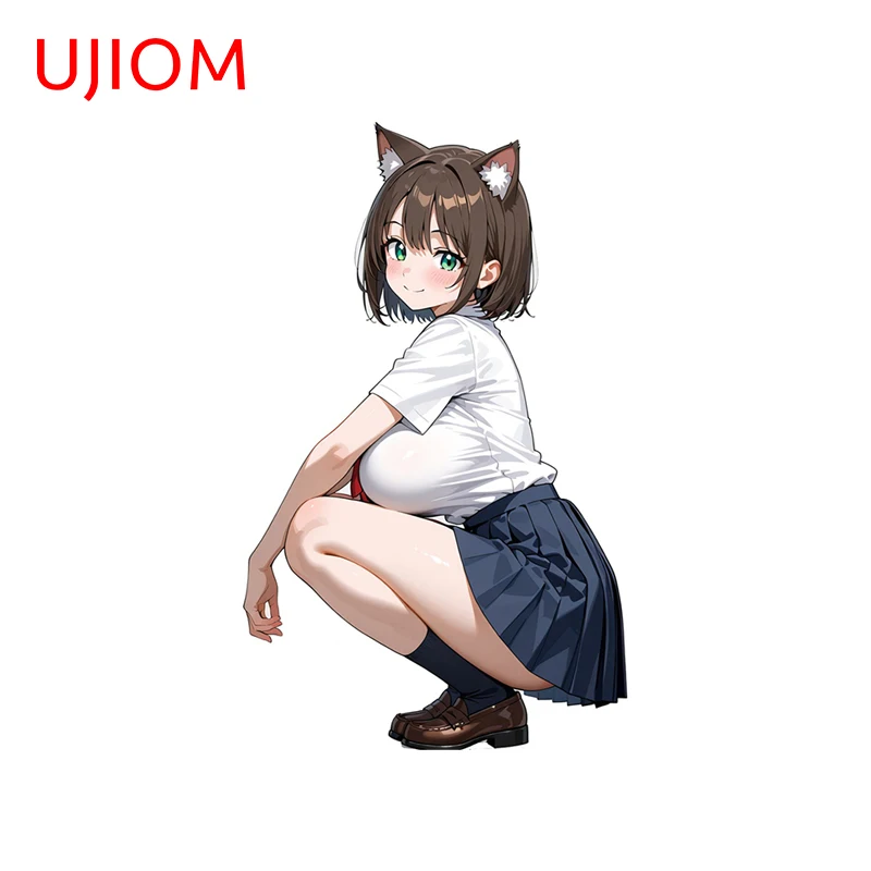 UJIOM Big Boobs Furry Squatting Creative Wall Sticker Fashion Personality Attractive Decal Unique Veneer Murals Decoration
