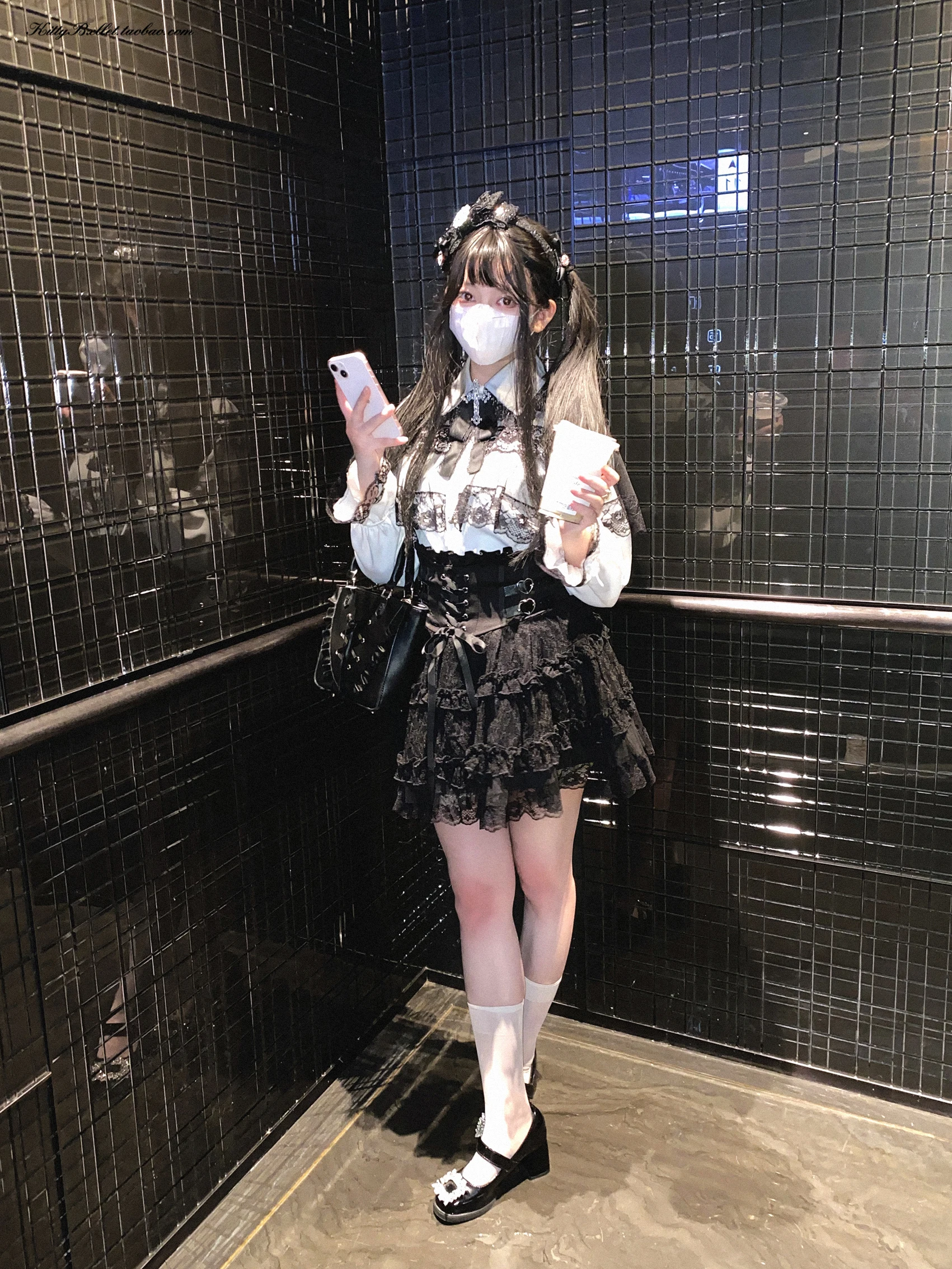 Japanese Mine Style Lace Splicing Short Skirts High Waist Lace-up A-line Heart Leather Buckle Sweet Versatile Mini Skirt Women