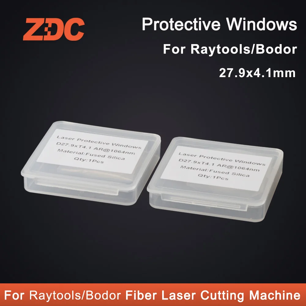 Imagem -03 - Raytools Fibra Laser Lente Protetora Vidro 27.9*4.1 28*4 mm para Raytools Bodor Fibra Laser de Corte 10 Peças Lote