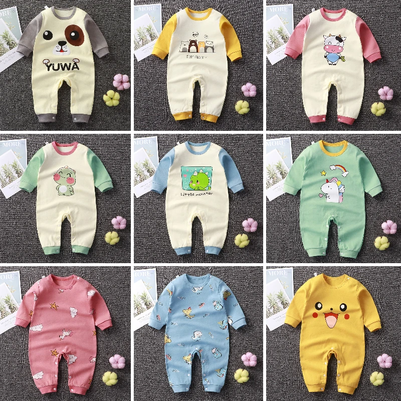 Newborn Baby Spring Autumn Romoers Long Sleeve Ha Clothes  Baby Boys Girl New Year Costume For Baby Dinosaur Print  Baby Clothes