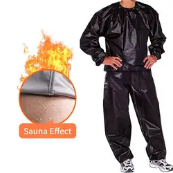 Suor de sauna fitness para homens e mulheres, pesados, perda de peso, exercícios, calças de treinamento, musculação, calorias, preto, XL