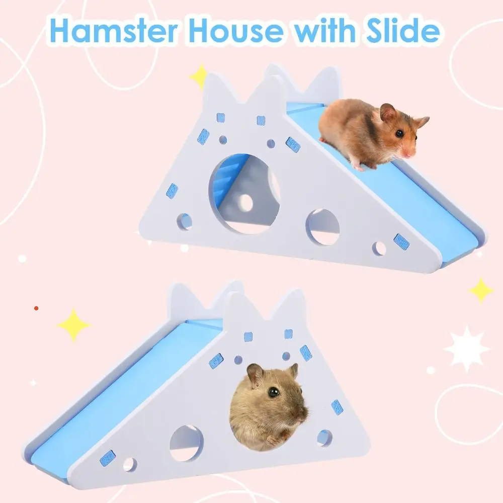 Durable PVC Hamster Slide Assembled DIY Hamster Accessories With Ladder And Slide Hamster Play For Small Pets