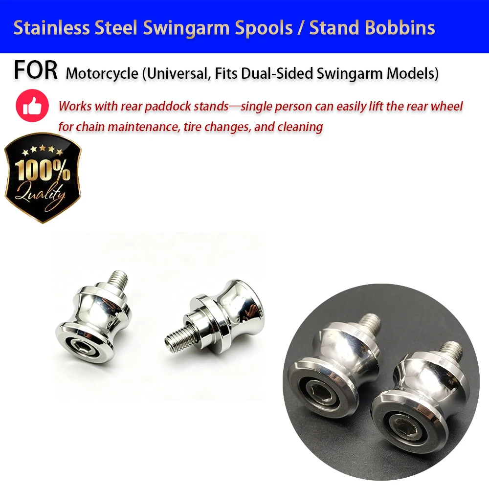 For Motorcycle Universal Stainless Steel Swingarm Spools M6 M8 M10 Stand Bobbins Anti-Rust Accesorios Moto Accessori Moto