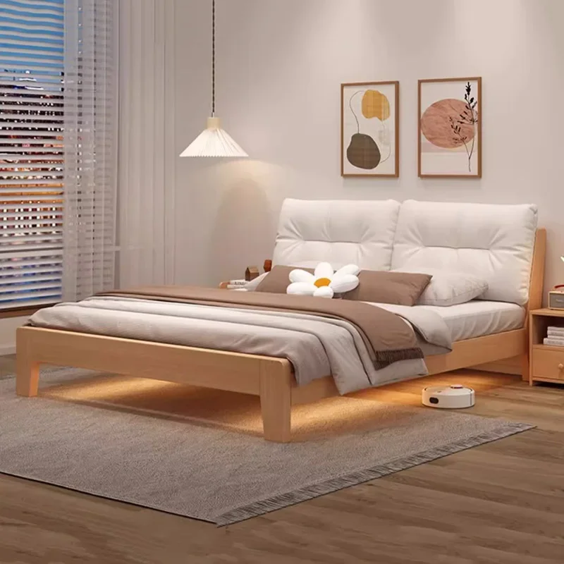 Modern Marriage Bed Cheap Nordic Minimalist Modern Wood Bed Bedroom Queen Size Camas Y Muebles Para El Hogar Home Furniture