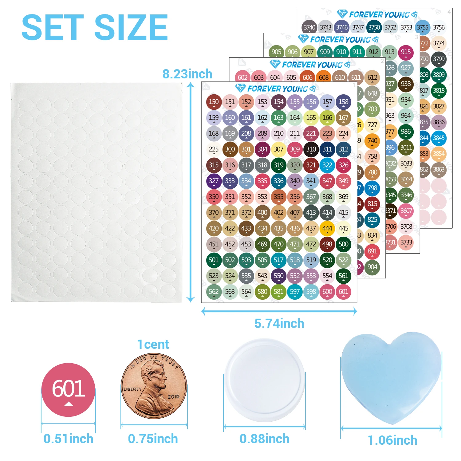 2 Set Diamond Painting Color Number Stickers 447 DMC Lables Stickers Diamond Painting Accessories Storage Box