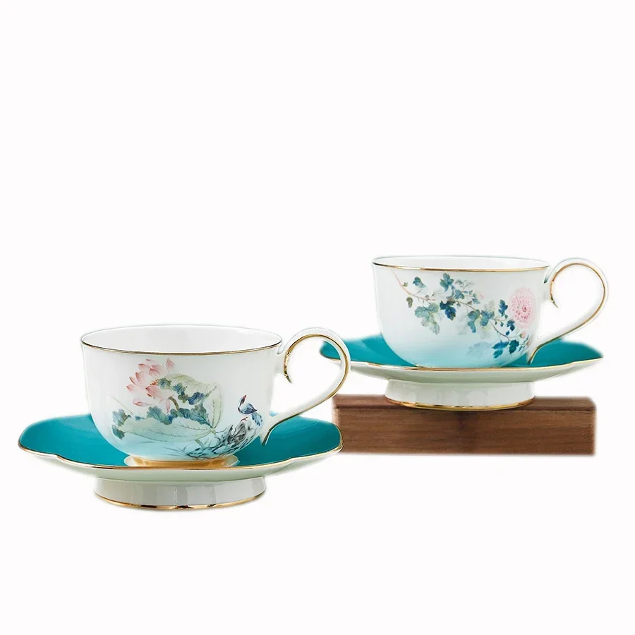

Orientall stly gold rim bone china tea cup sets ceramic coffee cups and saucers porcelain tea set