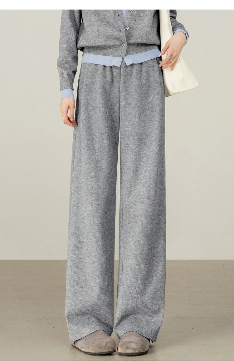 SENTUBILA Damen-Langhose, Strick, dick, gerade geschnitten, lässig, elastisch, hohe Taille, Jogginghose, Damenbekleidung 153K80276 – Detail 28