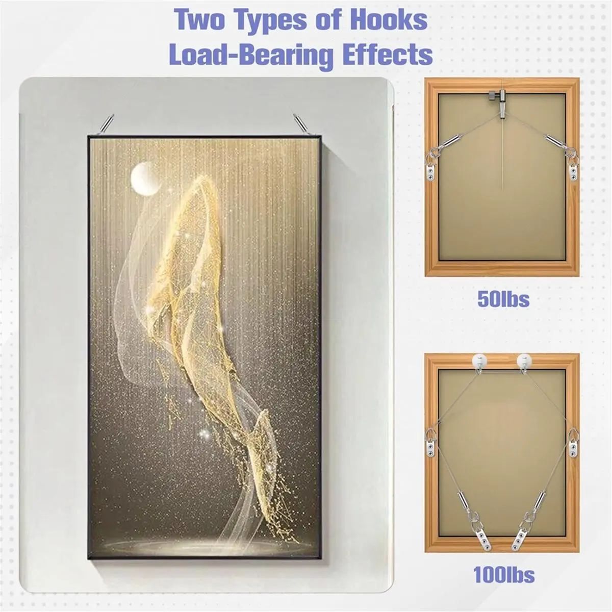 28PCS Heavy Duty Picture Hanging Kit, Adjustable Wire & D Rings for Mirrors, Frames, Artwork