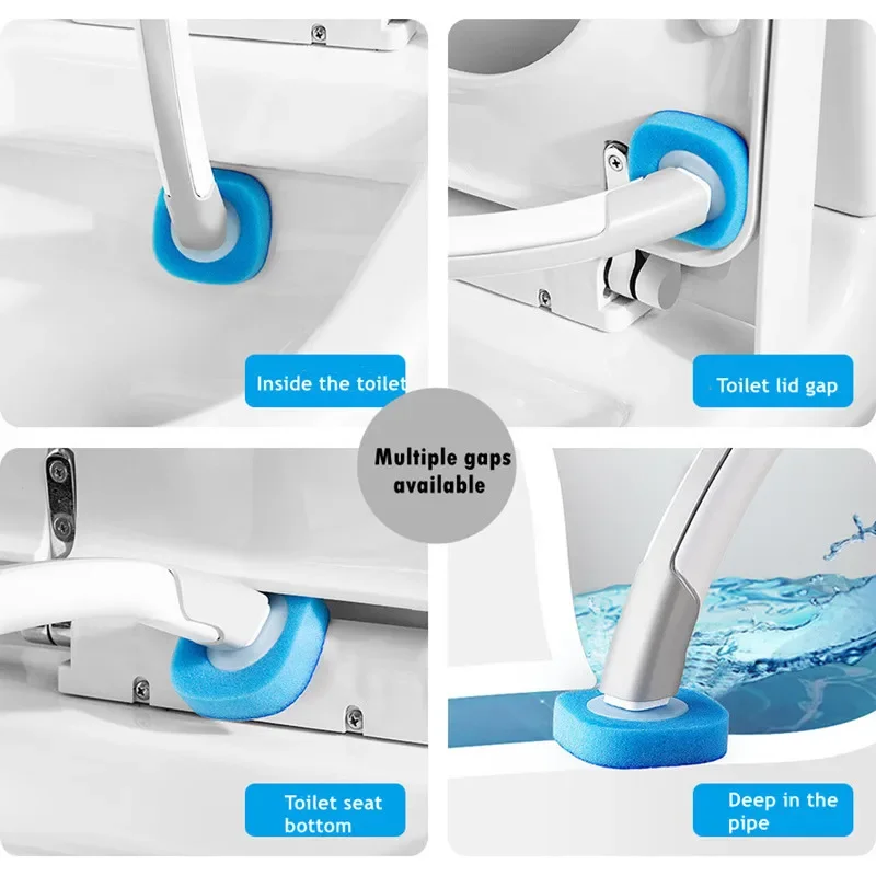 Einweg-Toilettenbürstenreiniger mit langem Griff und austauschbarem Kopf