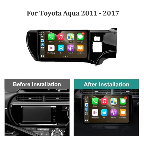 Imagen 2 del producto Android 15 Carplay 4G WIFI Radio de coche para Toyota Aqua Prius C 2011-2017 navegación GPS reproductor de vídeo Multimedia 2Din DVD estéreo BT