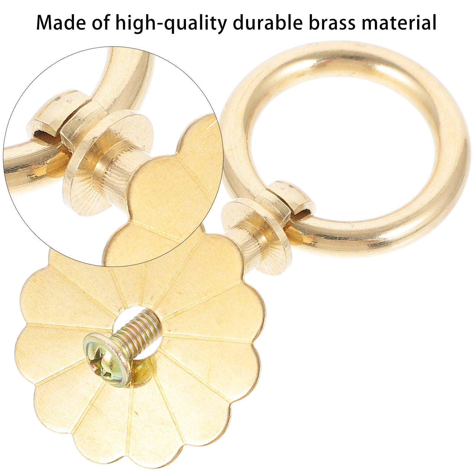 

4pcs European Style Furniture Brass Drawer Handles Flower Shape Cabinet Handles Golden Hand Grips For Kitchen Bathroom Wardrobe