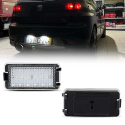 2pcs Error Free Car LED Number License Plate Lights For Seat Ibiza 6L ab Arosa Altea Cordoba MK1 MK2 Leon 1M Toledo 5P 2004-2009