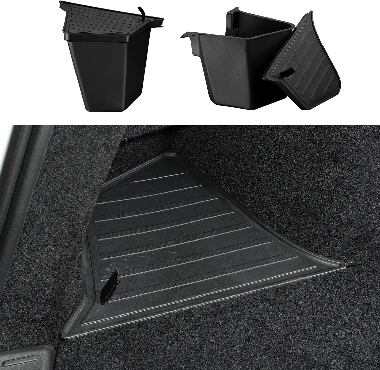 

For 2025 Tesla Model Y Juniper Rear Trunk Left and right Storage Box Cover Partition Organizer Decoration Accessory