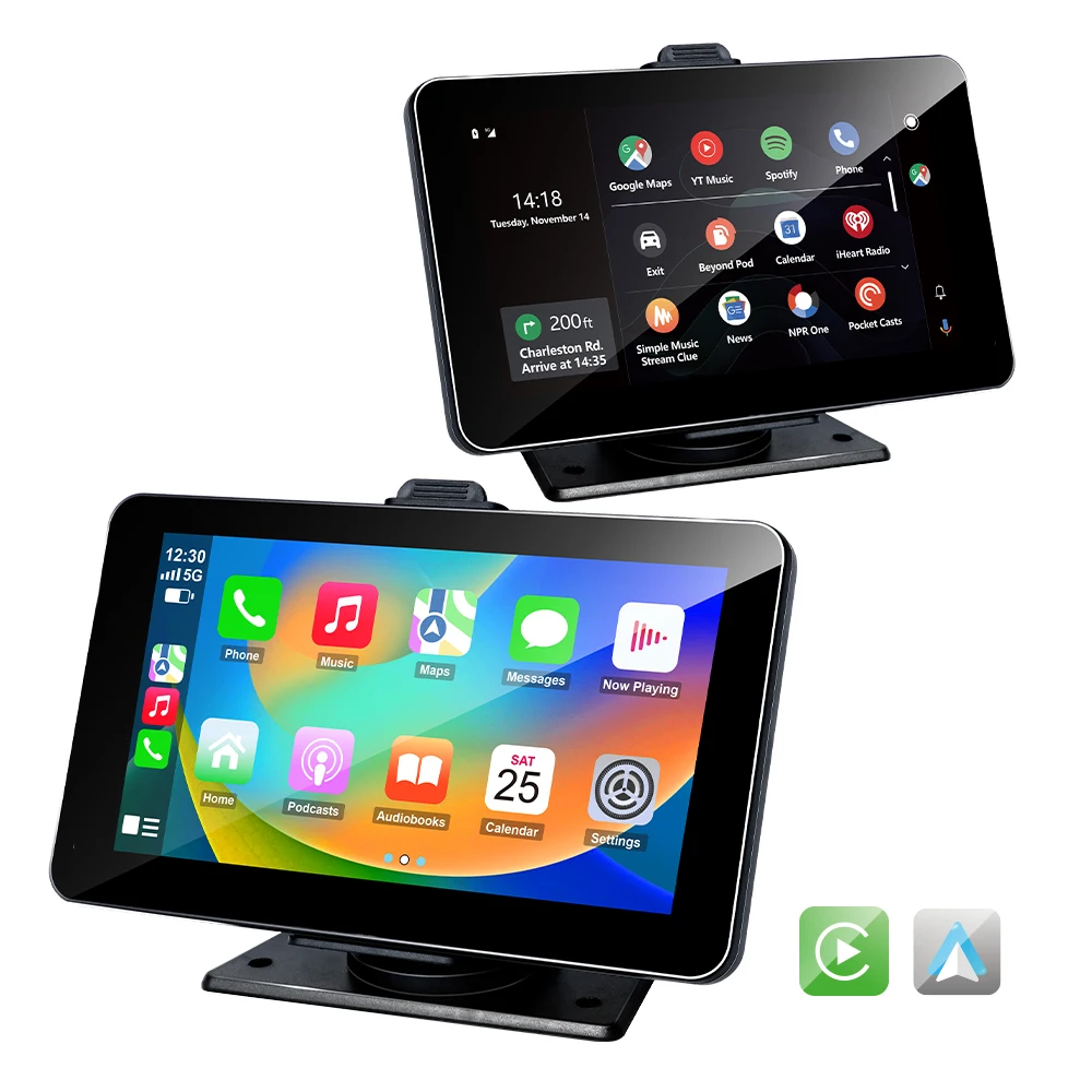 

7-Inch Portable CarPlay Screen, Android Car Camera, GPS Navigation, Wireless Radio & Portable Car MP5 Player