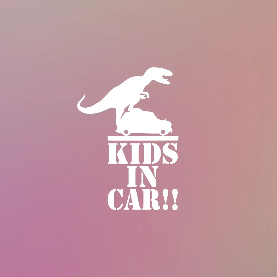 Ghost Dinosaur Kids on Board Car Stickers Warning Caution Auto Rear Window Tail Decal Waterproof Applique