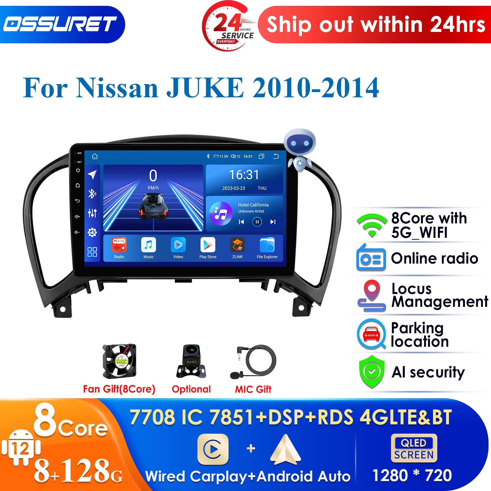 

Carplay 4G 9'' 10.33'' 7862 DSP 2din Android Car Radio for Nissan Juke YF15 2010 - 2014 Multimedia Video Player Autoradio Stereo