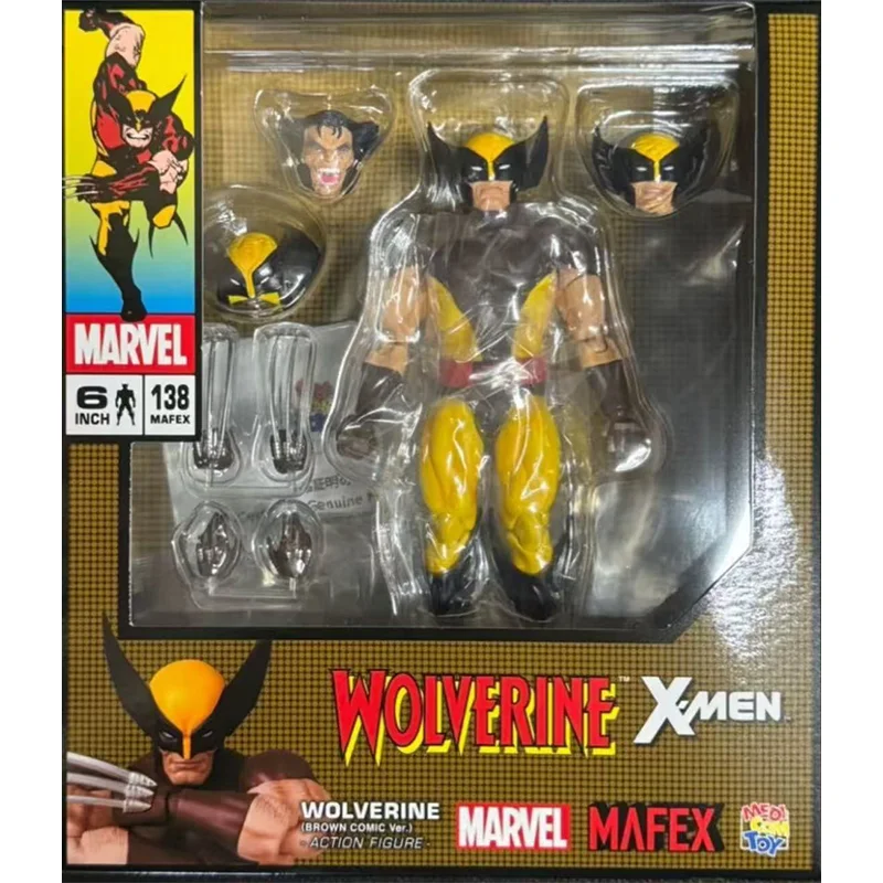 

Оригинальная фигурка MAFEX 138: Вулкан (Wolverine) в коричневом комикс-стиле, X-Men, переиздание, в наличии, коллекционная аниме-фигурка, модель, игрушка