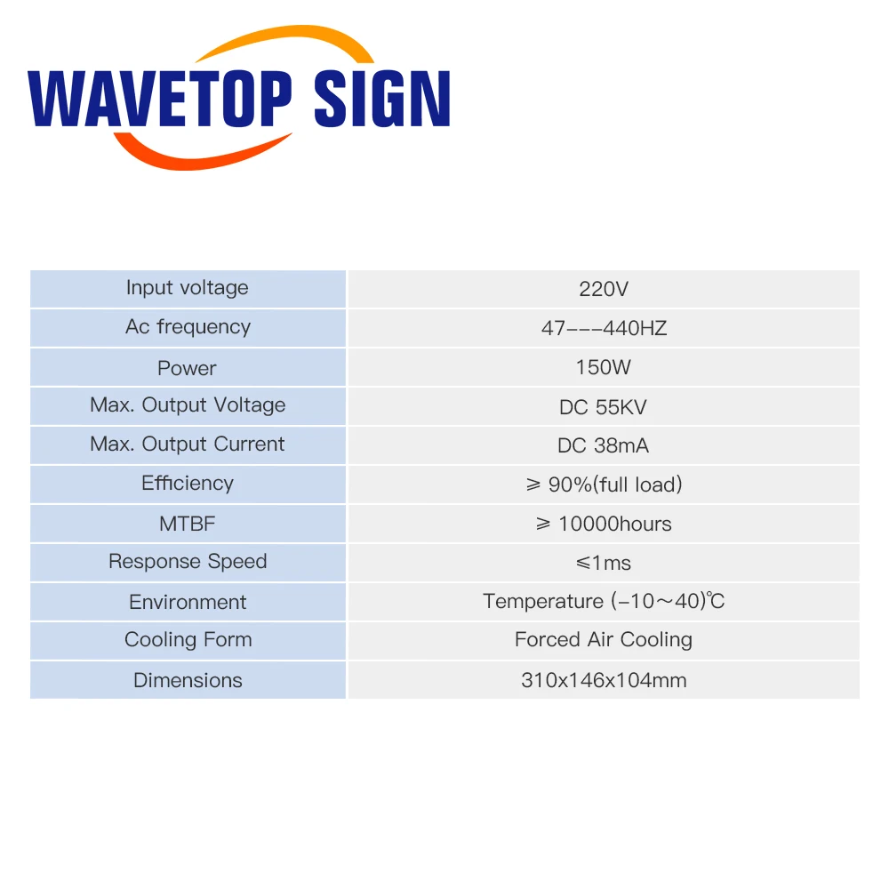 WaveTopSign 150-180W HY-EsA150 Co2 Laser Power Supply for CO2 Laser Engraving Cutting Machine Es Series