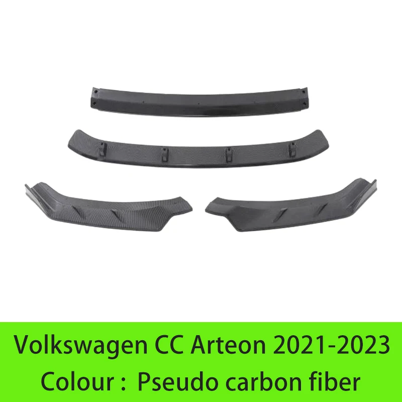 For Volkswagen Passat CC Arteon Accessories 2021 2022 2023 4Pcs Car Front Bumper Split Lip Body Kit Spoiler Diffuser Deflector