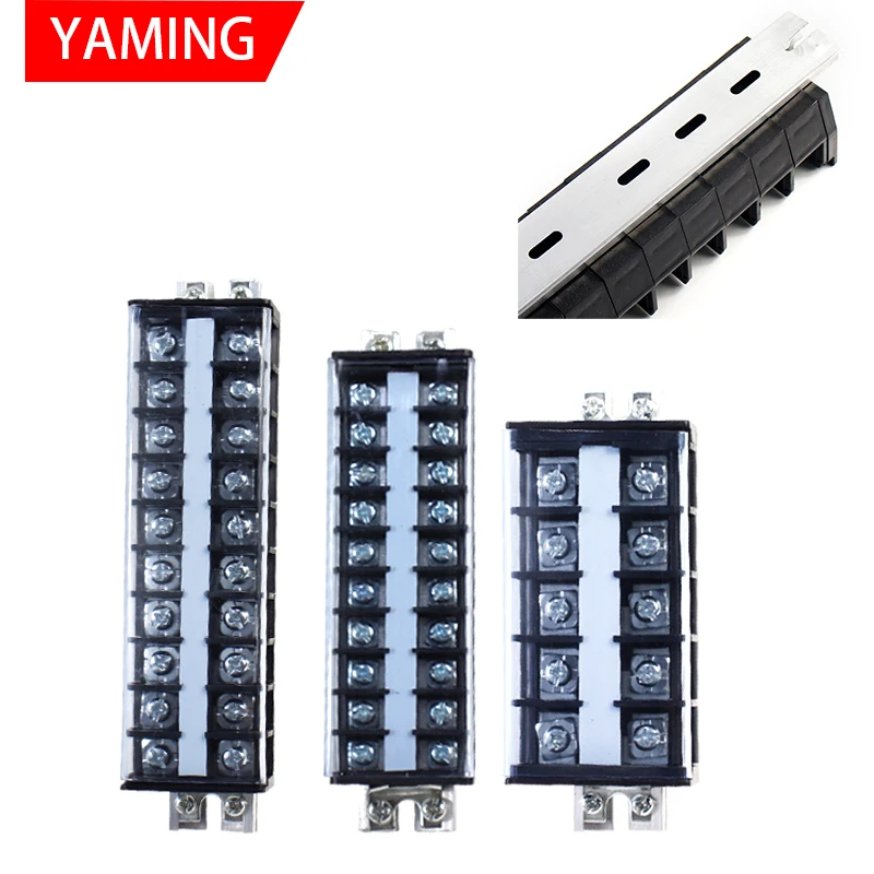 TD Series 15/20/30A Terminal Block DIN Rail Mounting 5/10/15/20/30/35/40/50 Position Brass Part TD-1505