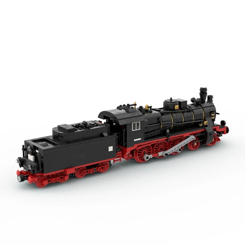 MOC-78943 City Railway Steam Locomotive DR BR 38.2-3/XII H2 Dampflok Model Building Block Assembly Toy Sets DIY Kid's Brick Gift