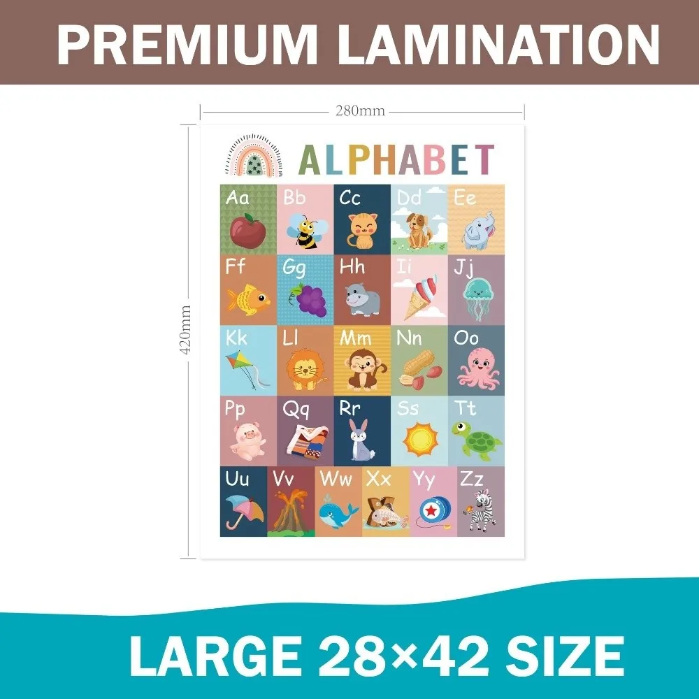 12/16 pezzi numeri 1-10 poster alfabeto poster grafico da parete colori interattivi poster alfabeto apprendimento grafico tascabile