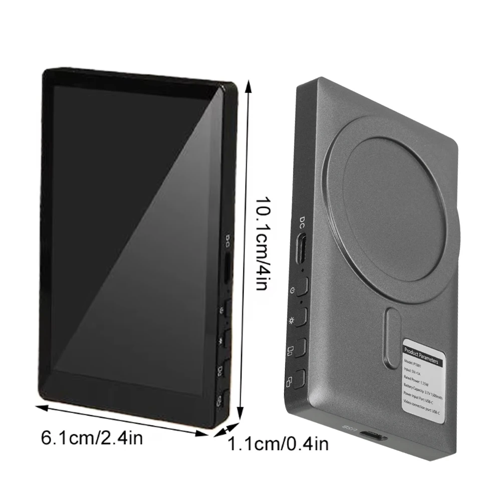 Wireless Magnetic Mount Vlog Selfie Monitor Screen Phone Rear Camera Selfie Video Recording Bluetooth Connection for Live Vlog