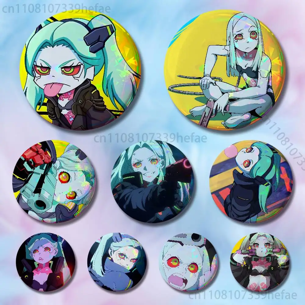 

cartoon R-Rebecca Pin Tinplate Round Brooch Cosplay Nijigen Otaku Culture Badges 58mm 44mm 32mm 75mm 25mm