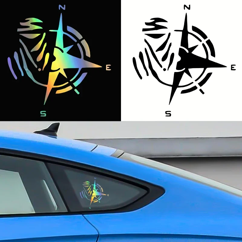 12*13CM lovely Car Sticker Creative Design Personality Fashion Compass Decoration Accessories Waterproof Cover Scratch Decal