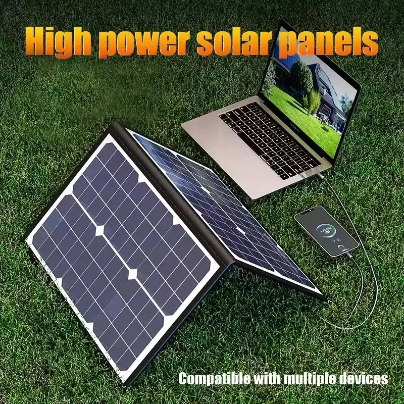 40W 18V Foldable Solar Panel Charger Kit Monocrystalline Portable Solar Power Kit With Alligator Clips For Outdoor Use