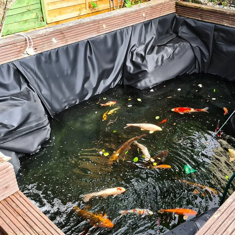بطانة بركة 7 × 10 أقدام HDPE بطانات بركة السمك للبرك الخارجية، بطانة بركة للشلال، أسماك سوداء