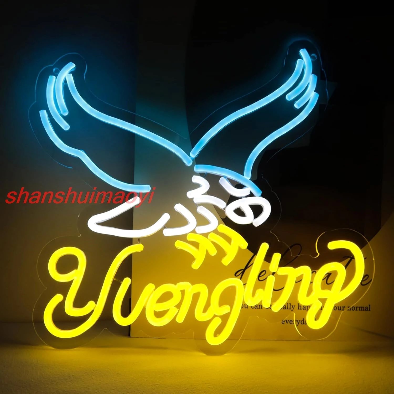 علامات Balanar Yuengling النيون لديكور جدران البار، Yuengling Eagle Beer Neon Light Wall Art هدايا للرجال، Yuengling LED Beer SHUI