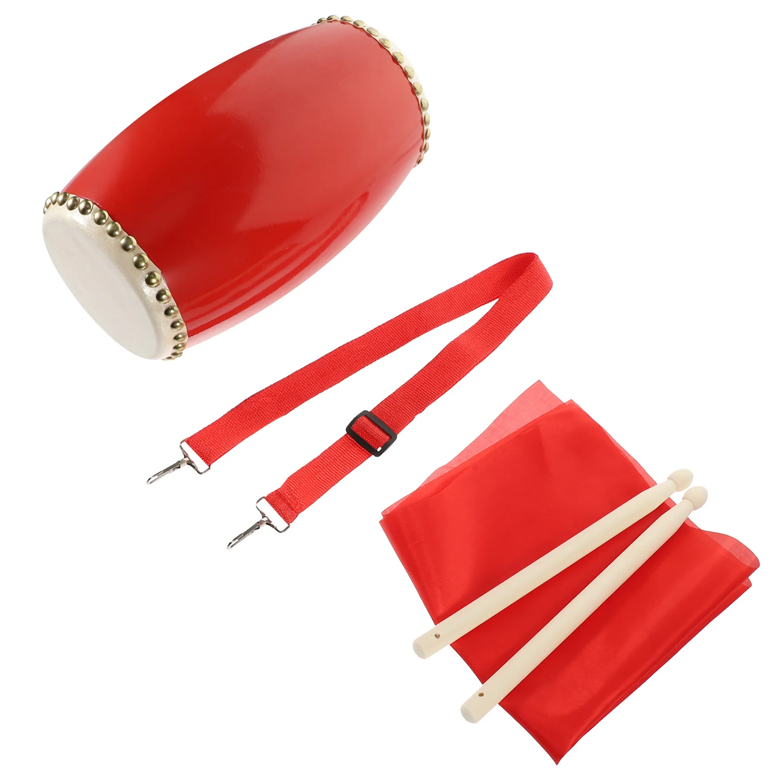 

1Set Chinese Waist Drum Durable Cowhide Hand Drum for Performance Square Dance Percussion Instrument Supplies