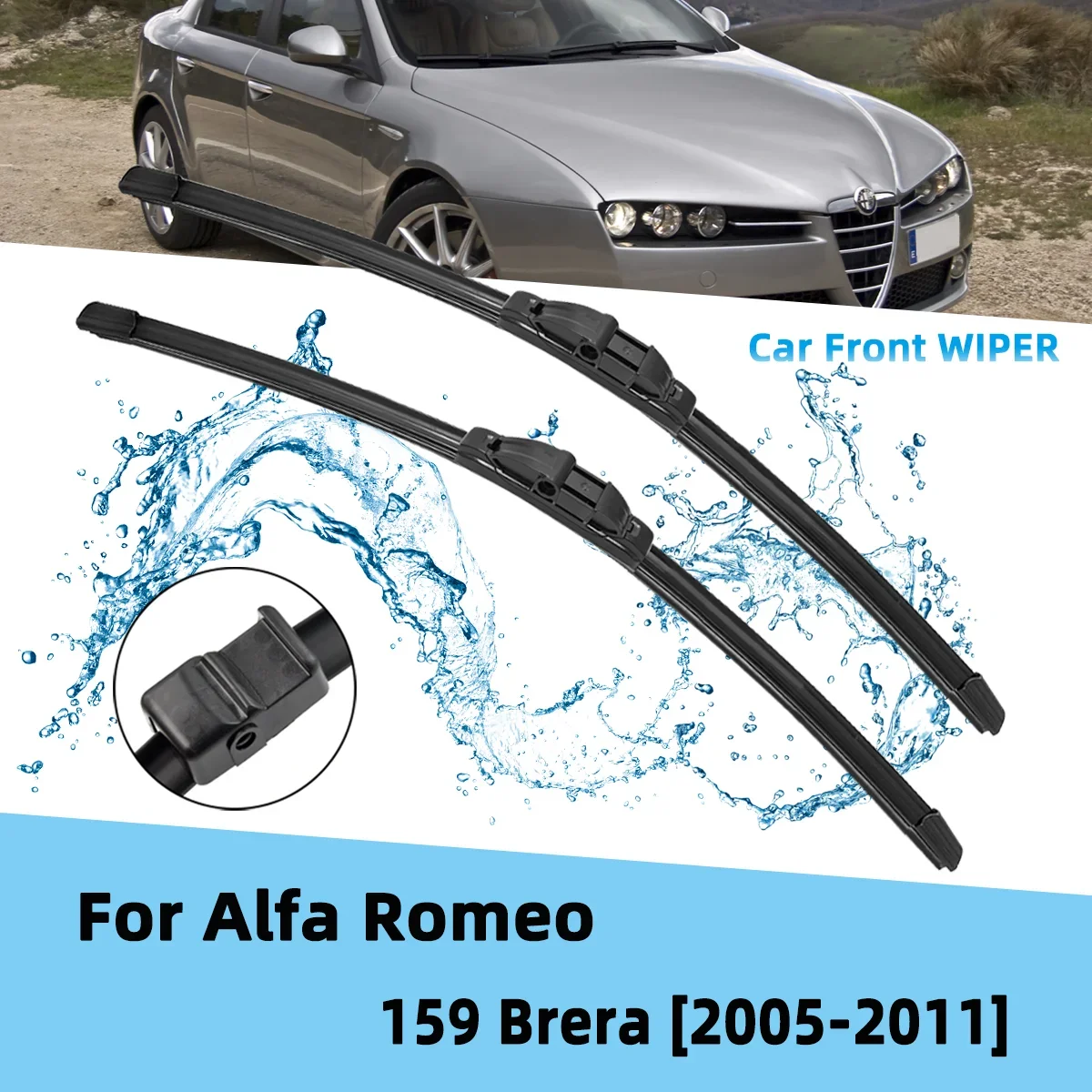 

Front Wiper Accessorie Double Rubber Car Wipers for Alfa Romeo 159 Brera 2005-2011 Wipers Brushes New Upgraded 2011 2010