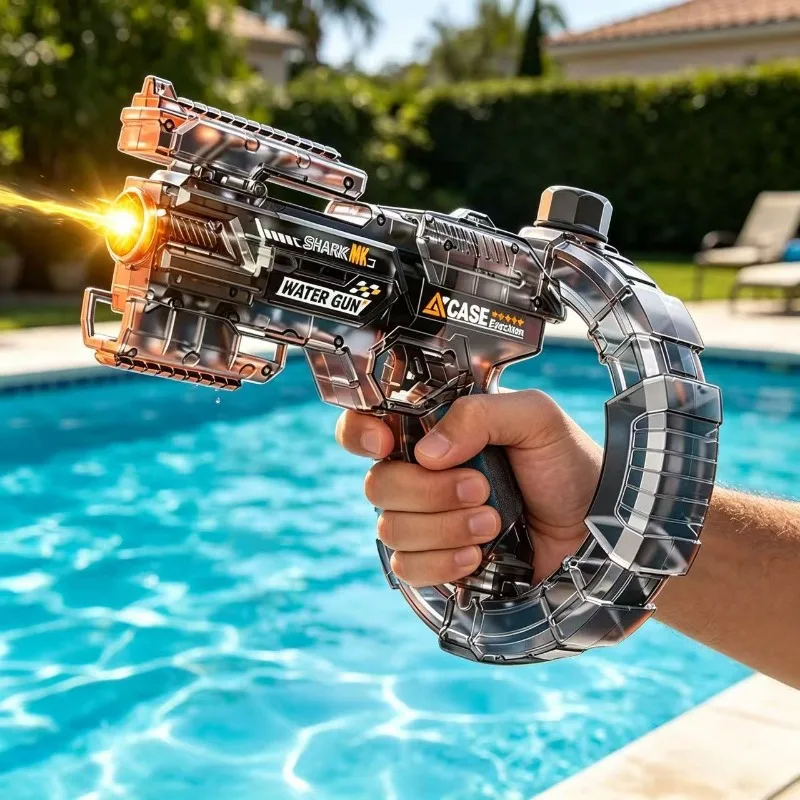 

Led Energy Gathering Ring Children Electric Water Gun Toy High Speed Shooting Automatic Water Squirt Gun Summer Outdoor Kids Toy