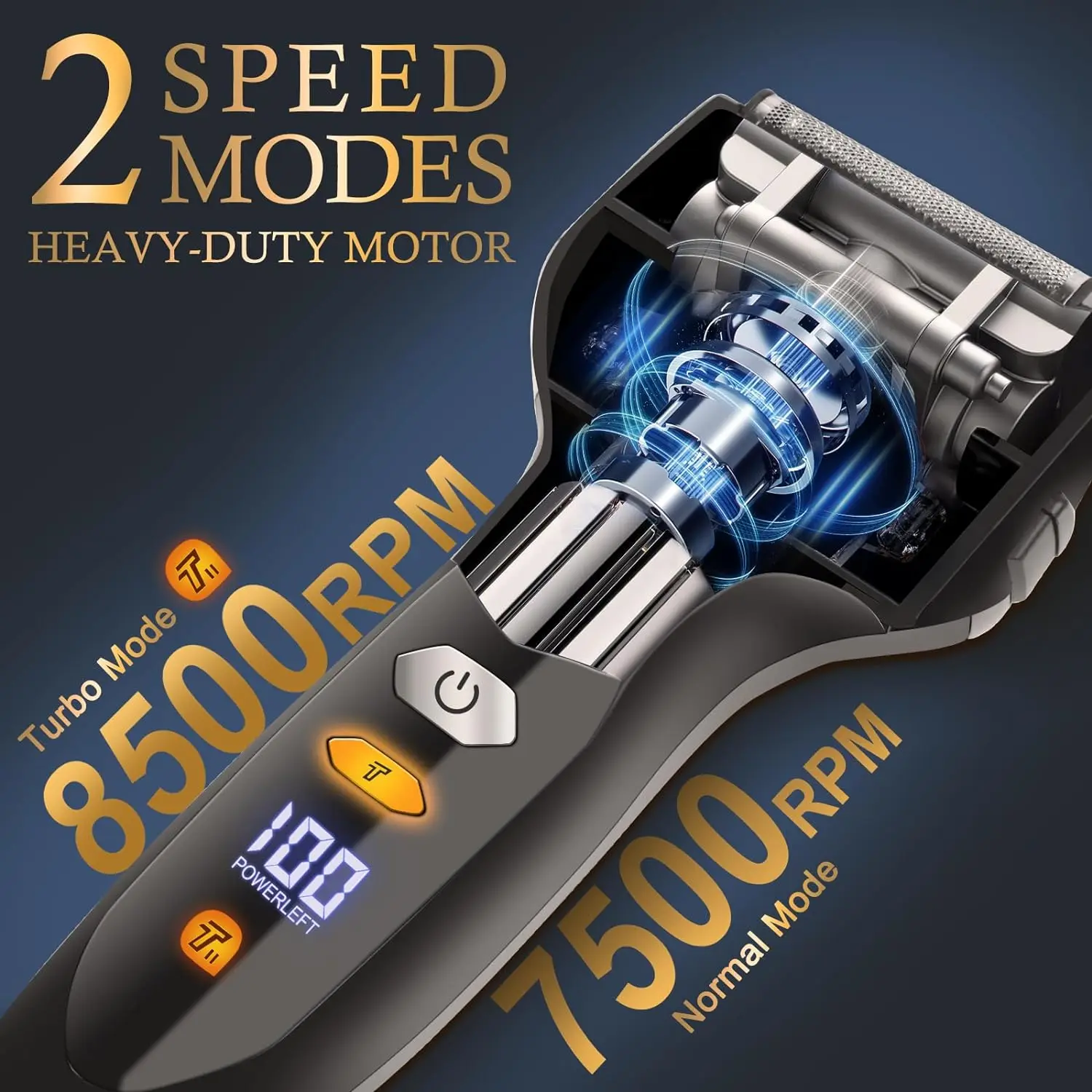 Kemei 5-Blade Electric Shaver For Men Face Beard Wet Dry Electric Razor Rechargeable powerful two motor speed Shaving Machine