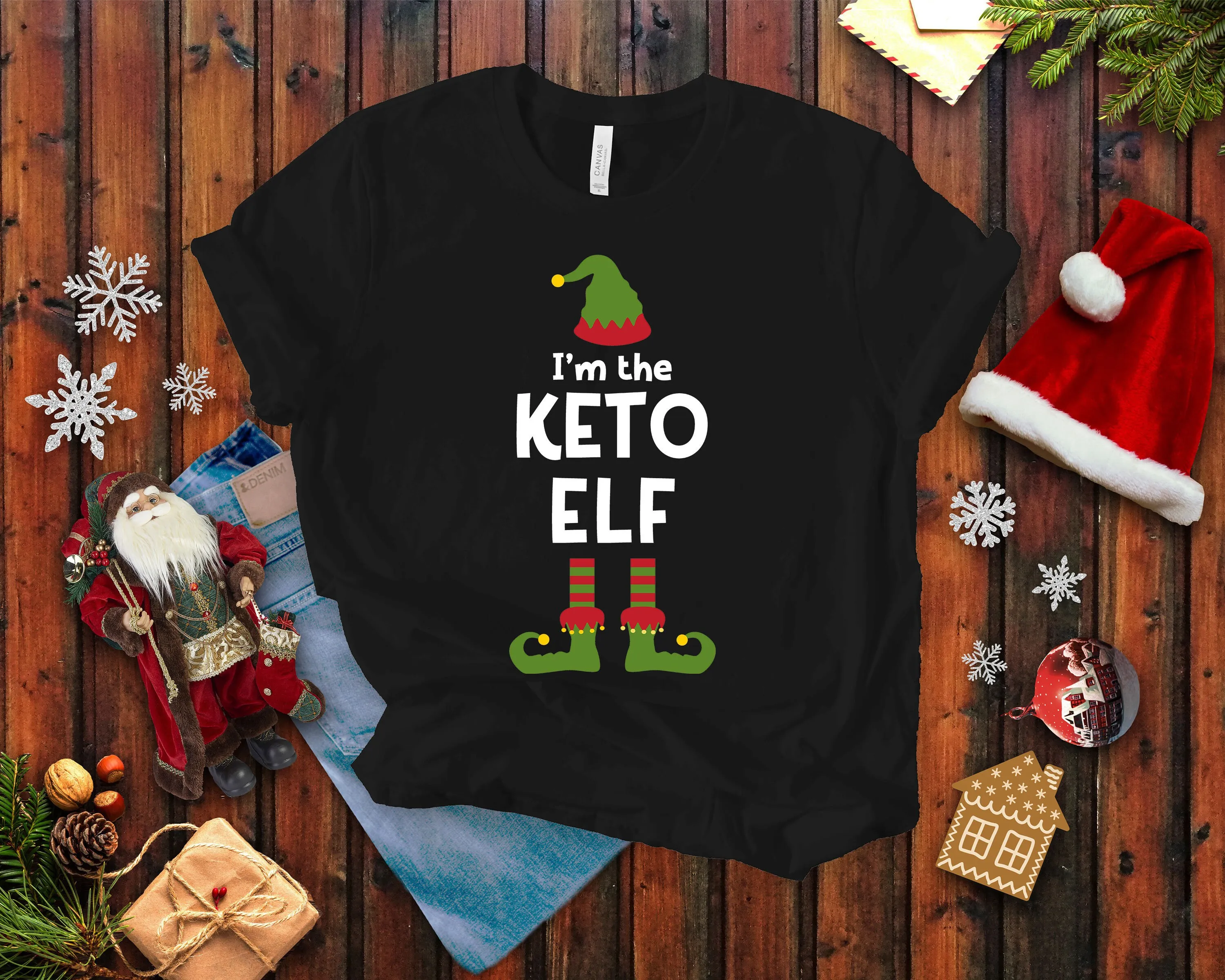 Keto Elf T Shirt Funny Ketogenic Diet Christmas Fitness Enthusiast