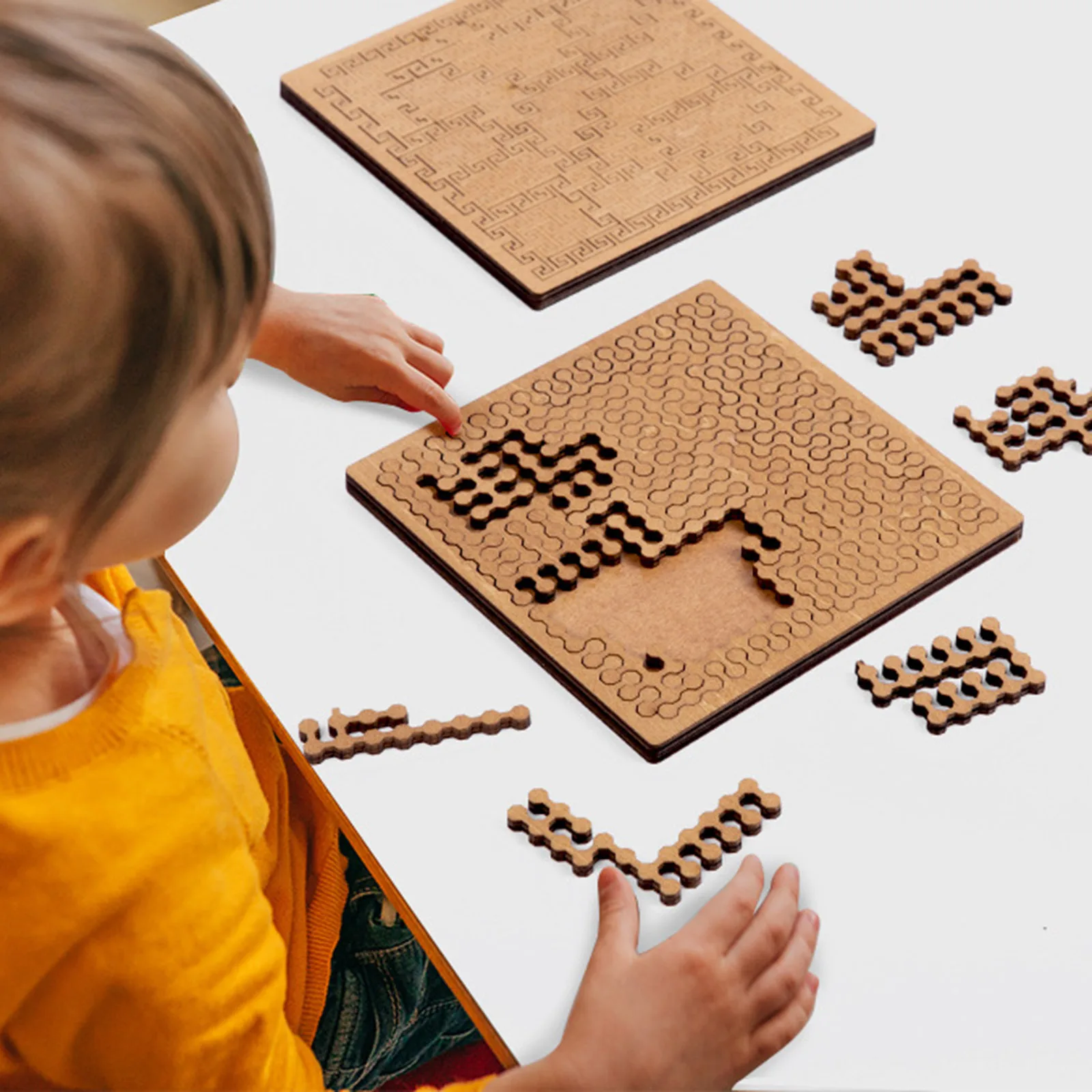 

Thick It Fractal Tray Puzzles Hard Difficult Wooden Puzzles For Adults Portable Reverse Thinking Wooden Gears for Kids