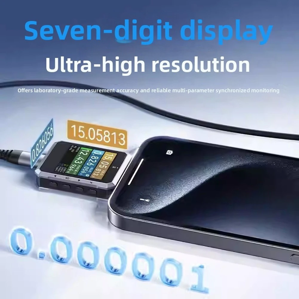 240W USB Power Meter Tester for PD 3.1 Fast Charging Evaluation Voltage for current Power Efficiency Tracking Tool