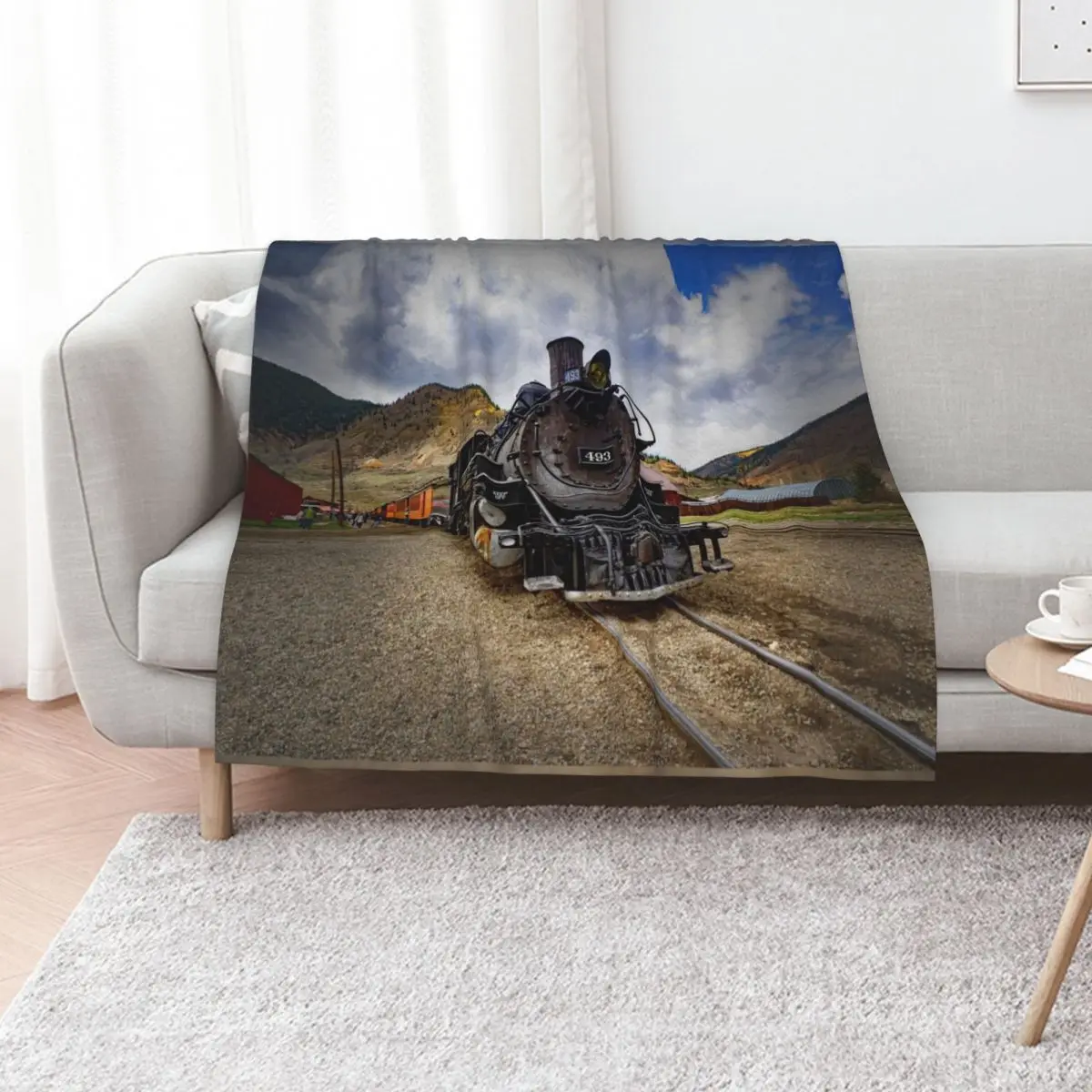 Engine 493 - Durango & Silverton Narrow Gauge Railroad Throw Blanket Camping Luxury Designer Comforter Summer Blankets