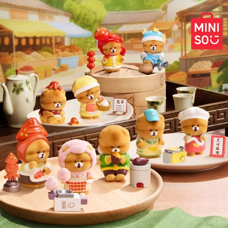 

Miniso Pompom Mochi Snack Stall слепая коробка милые игрушки-сюрпризы для детей мультяшная фигурка настольный орнамент коллекция загадочные подарки