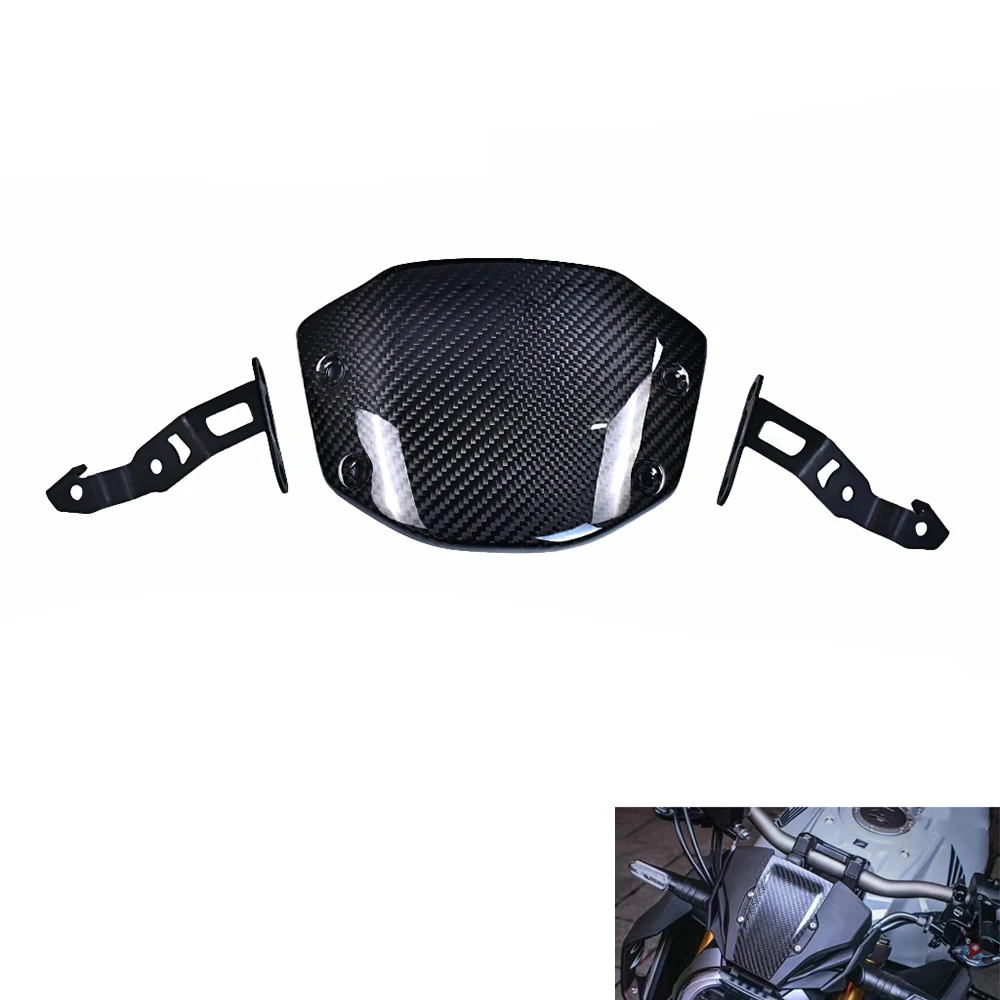 

For Honda CB650R 2019-2024 Motorcycle 3K Dry Carbon Fiber Windshield Windscreen Front Screen Wind Deflector