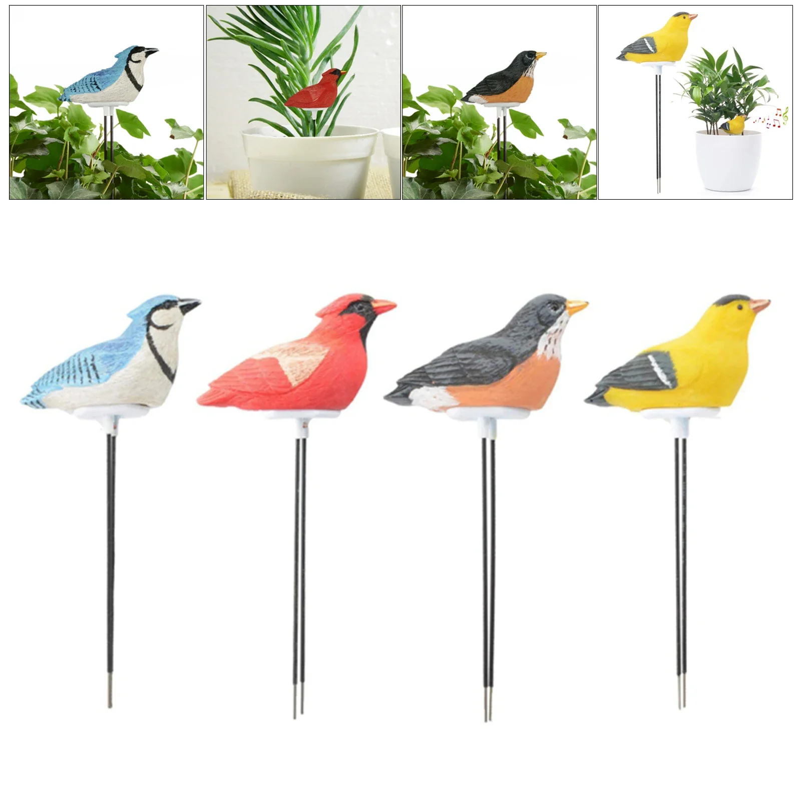 1 pc Indoor Plant Soil Tester Bird Style Water Moisture Garden Test Sensor Meter Hygrometer Watering Alarm Reminder Wireless