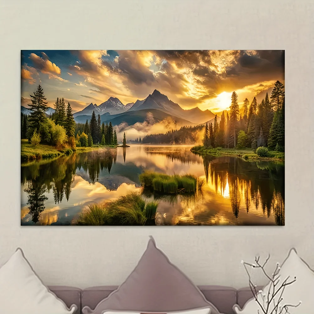 

500/1000/1200/2000PCS Puzzles for Adults , Peaceful Lake and Mountain Scenery Jigsaw Puzzles Educational Games Home Decor Gifts