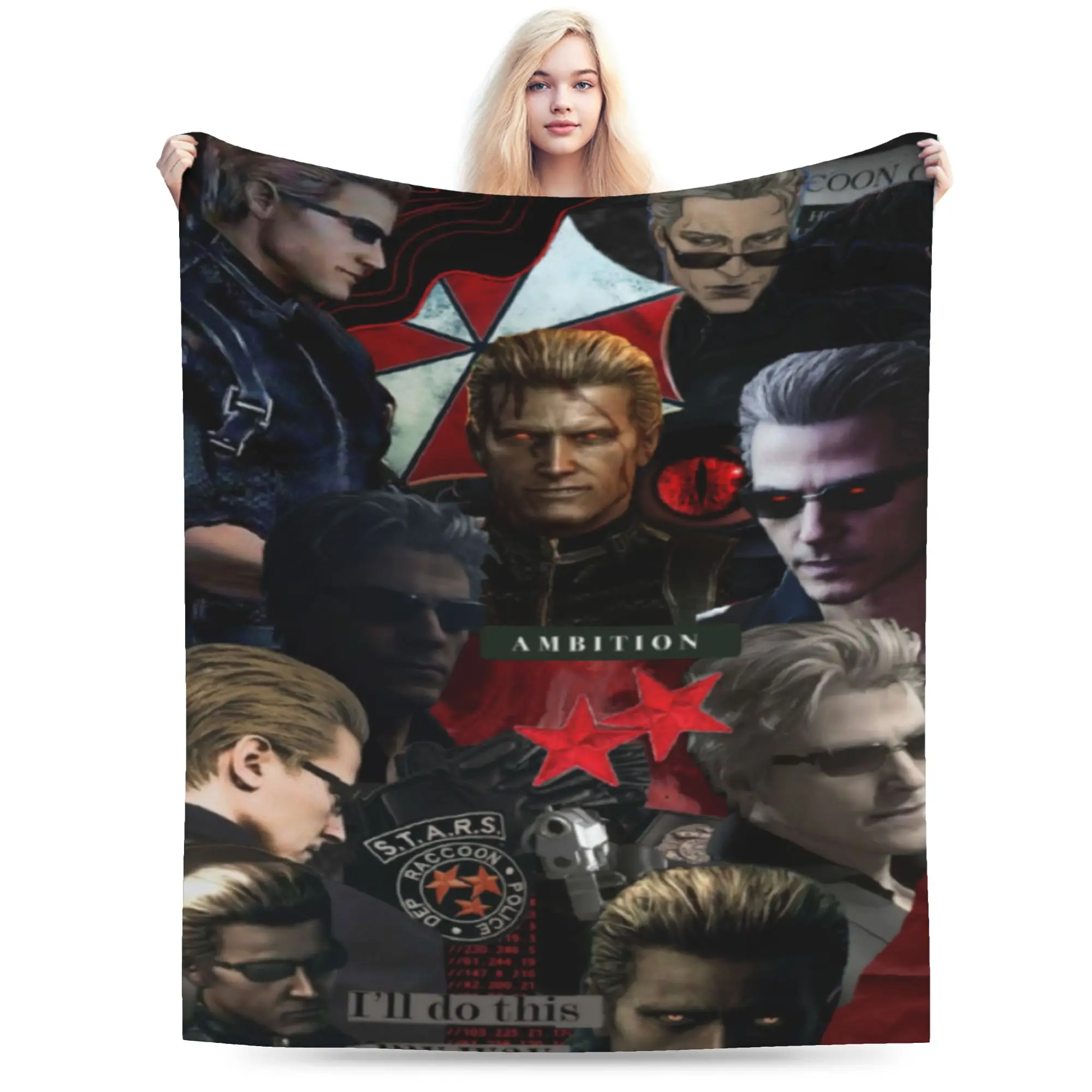 Albert Wesker  Blanket Multiple Sizes Soft Fuzzy Plush  Throw Blankets for Sofa Couch and Bed