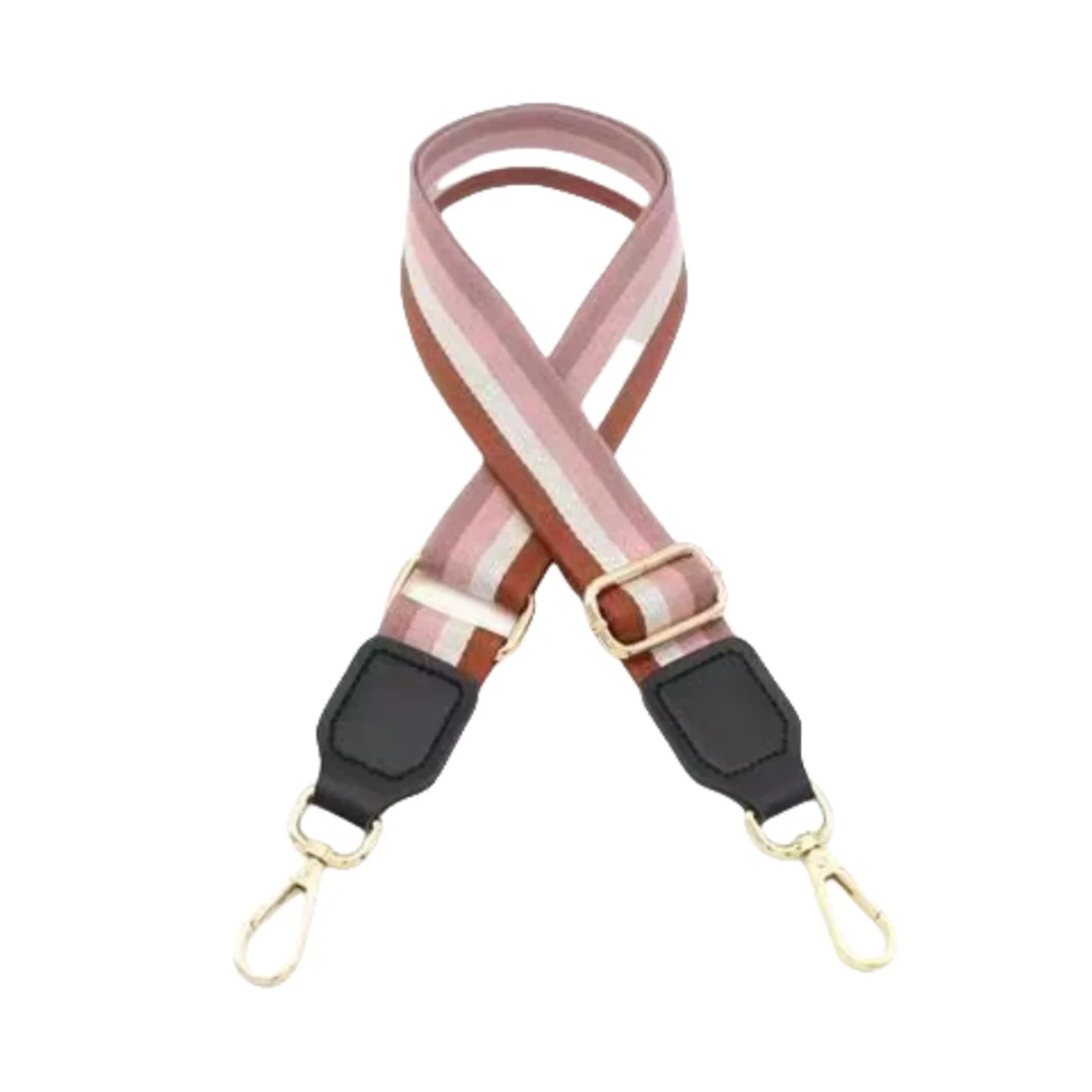 حقيبة ظهر للسيدات بأشرطة كتف واسعة وخطوط ملونة من جلد البولي يوريثان قابلة للتعديل حقيبة كتف ساعي البريد حزام لوازم الإكسسوارات