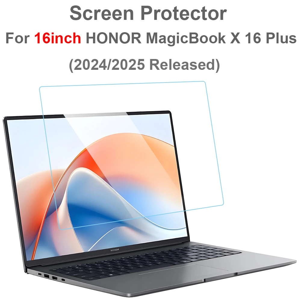 

For 16Inch HONOR MagicBook X16 Plus 2024 2025 Screen Protector Scratch-proof Clear 0.3MM HD 9H NoteBook Tempered Glass