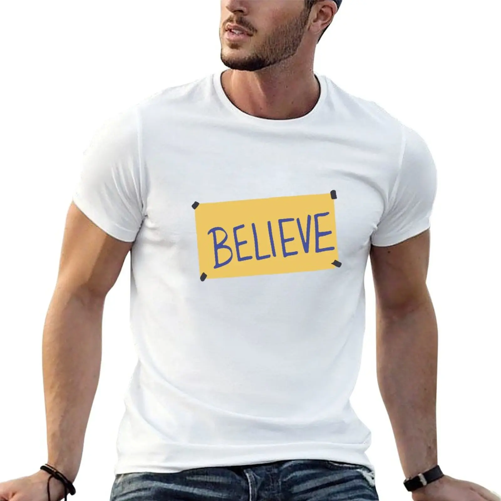 Believe Ted T-Shirt black cotton t-shirt plain for man package man t shirts cotton essential t shirt T-shirt