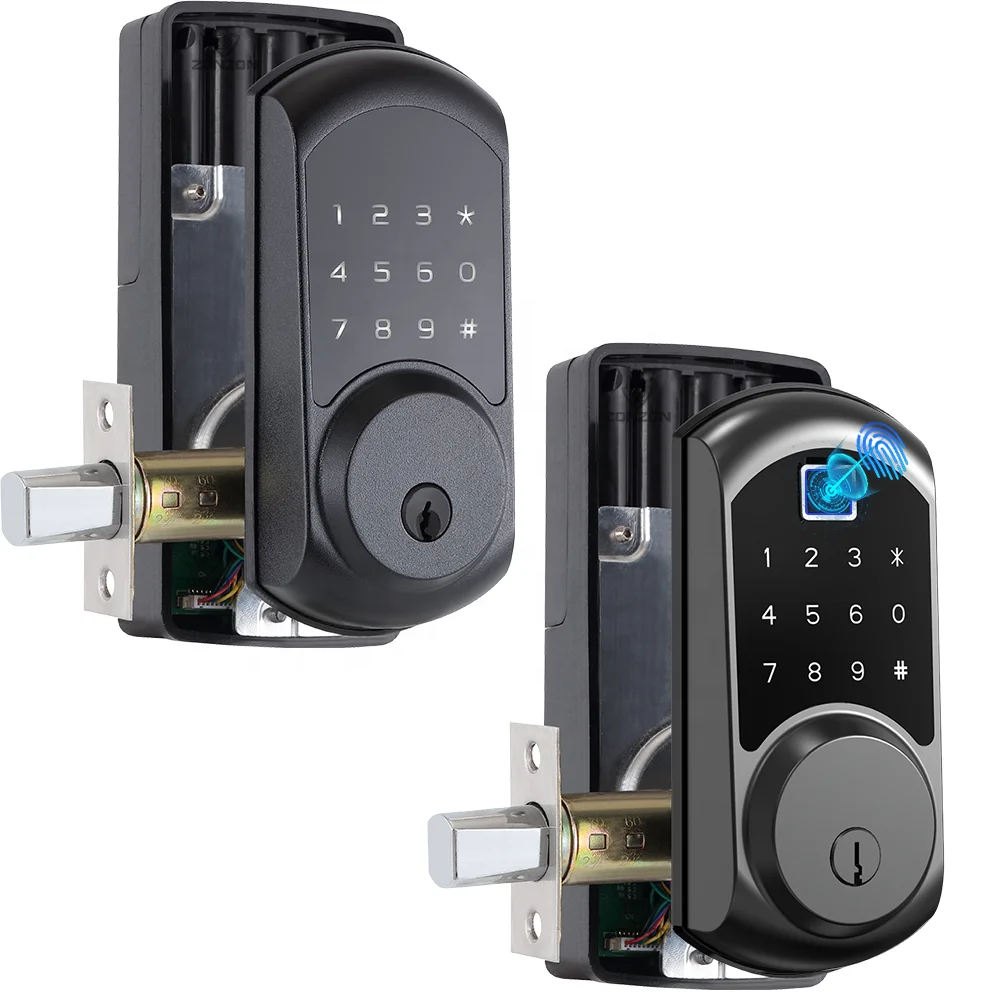 Waterproof Gate Code Home Digital Lock Keyless Home Door Smart Fingerprint Door Handle Lock with Wifi Tuya